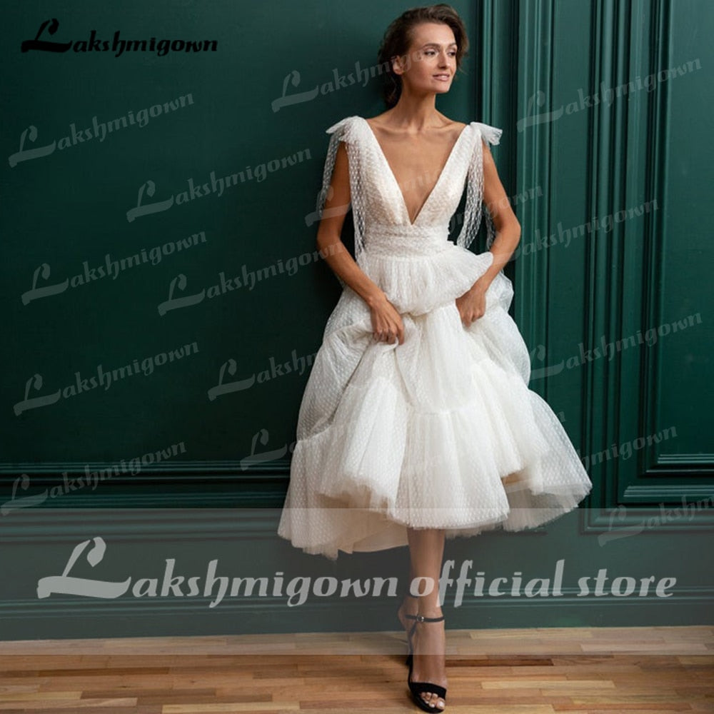 vintage style tea length wedding dress